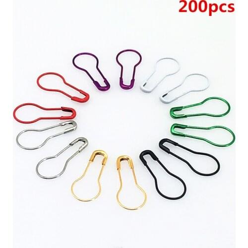 200pcs Gourd shape Safety Pins Multicolor Needle Clip Knitting Crochet Crafts Accessory Hang Tag Safety Pins DIY Sewing Tools