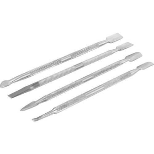 4 Pcs Nail Art Durable Stainless Steel Nail Cuticle Pusher Remover Manicure Pedicure Tool