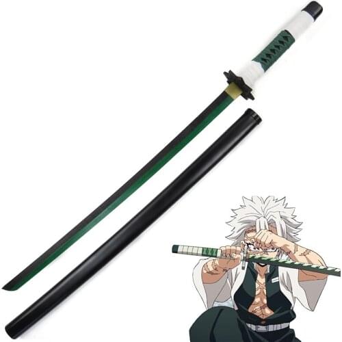 Anime Demon Slayer Kimetsu no Yaiba Shinazugawa Sanemi Cosplay Wooden Sword for Comic Halloween Party