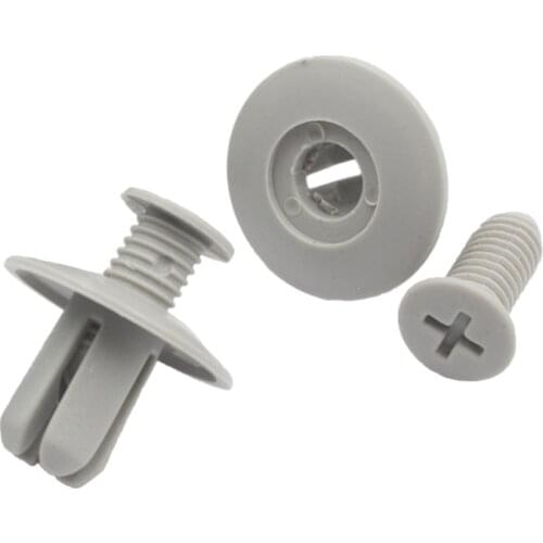 Auto car body plastic rivet fastener clips door panel screw push type expanding moulding clip 8mm hole Black Gray