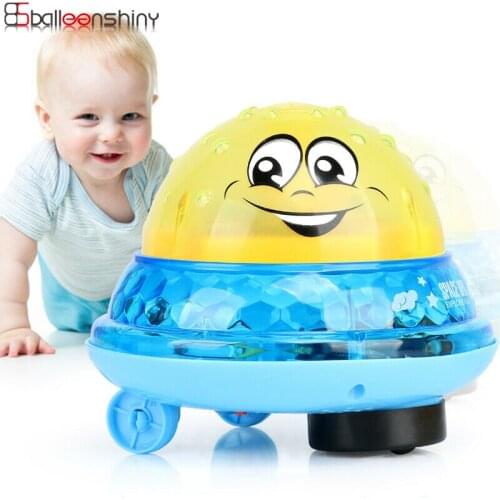 BalleenShiny Electric Induction Water Spray Ball Light Music Baby Childrens Baby Bath Toys Gift Amphibious Toddler Infant Kids