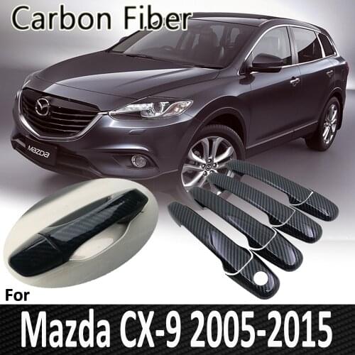 Black Carbon Fiber for Mazda CX-9 CX9 CX 9 2006 2007 2008 2009 2010 2011 2012 2013 2014 2015 Door Handle Cover Car Accessories