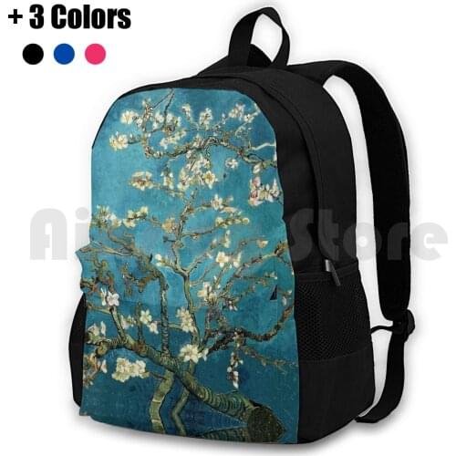 Blossoming Almond Tree , Vincent Van Gogh. Outdoor Hiking Backpack Waterproof Camping Travel Blossoming Almond Tree Vincent Van