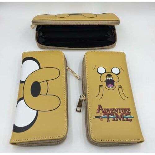 Cartoon Adventure Time with Finn and Jake The Dog PU long wallet zipper money bag purse Kid gift
