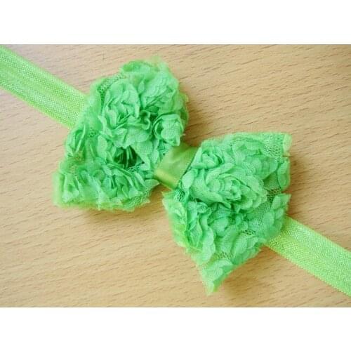 Hot Sale Kids Green Small Bow Tie Headband Ribbon Bow Elastic Hair Bands Hair Accessories For Girls Summer Style Gifts 1pcs