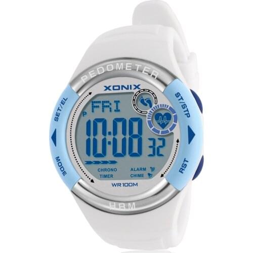 Hot!! TOP Pedometer Heart Rate Monitor Calories BMI Women Sports Watches Waterproof 100m Digital Watch Running Diving Wristwatch