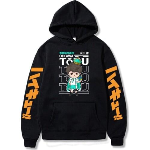 Haikyuu Anime Harajuku Hoodies Kawaii Cartoon Aobajohsai Volleyball Junior Oikawa Tooru Graphics Long Sleeve Winter Sweatshirts