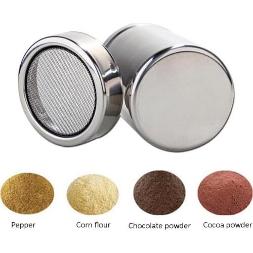 Stainless Steel Chocolate Shaker Cocoa Flour Icing Sugar Powder Coffee Sifter Lid Shaker Cooking Tool Coffee Accessories