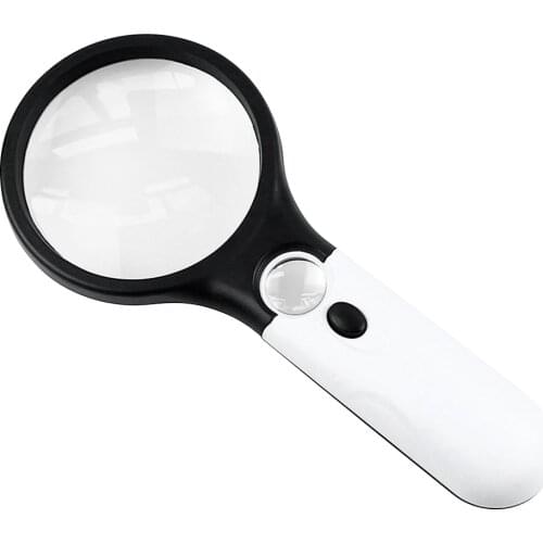 KKmoon Magnifying Glass with Light Magnifying Glasses 2.5X 45X High Magnification LED Handheld Lighted Magnifier for Reading