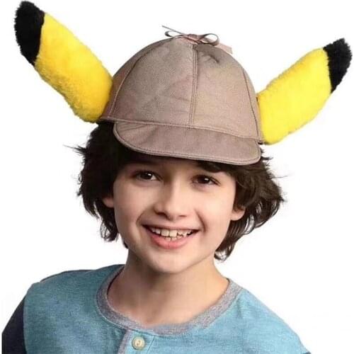 Cute Pokemon Detective Pikachu Hat Party Decor Christmas Party Props Plush Toy Outdoor Fun Sports
