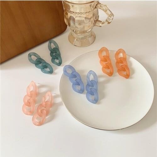 YANGLIUJIA Jelly Color Fashion Chain Earrings, In 2020, The New Long tassel Earrings Female Party Accessories Jewelry Gifts