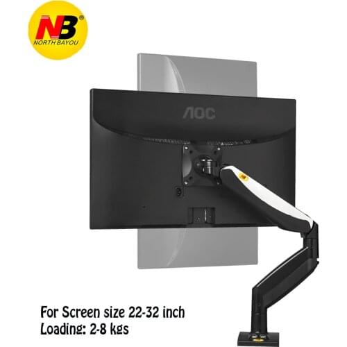 NB F85A Monitor Desktop Stand Mechanical Spring Lifting TV Mount 22-32 inch Long Arm Full Motion LCD Holder Base with 2 USB Port