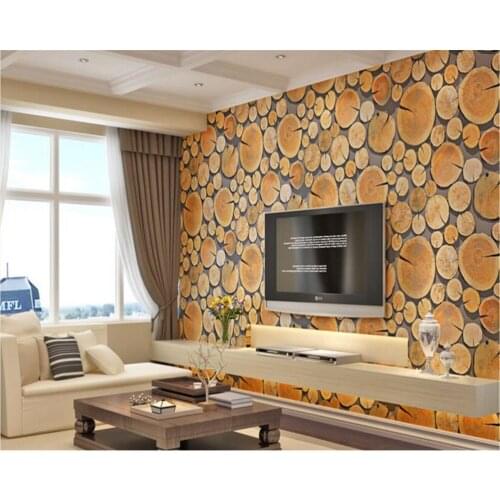 Beibehang papel de parede Classical TV background wall wallpaper 3D emulates the original wood print wall paper personality bar