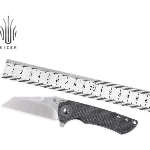 Kizer Hunting Knife Critical Mini V3508A2 2021 New Micarta Handle Flipper Knife with CPM3V Blade Designed by Matthew Christense
