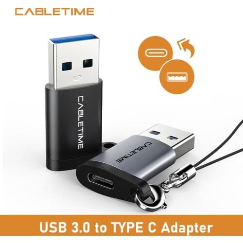 CABLETIME USB 3.0 to Type C Female Adapter Quick Charge OTG Converter for Laptop Macbook Air Dell Acer Huawei N410