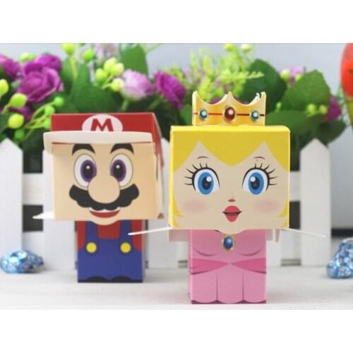 SUPER MARIO candy favor box, new born, baby shower party souvenir Christening & Baptism bomboniere gift dragee package,100PCS