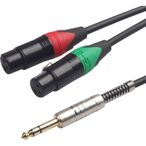 TC030KY03 Full Copper Wire 6.35 Revolution Double XLR Female Microphone Microphone Line Fully Balanced XLR Audio Cable