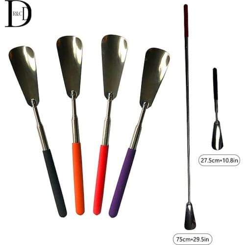 Telescopic Steel Long Handle Professional Shoe Horn Flexible Long Handle Shoehorn Useful Shoe Lifter Shoe Spoon