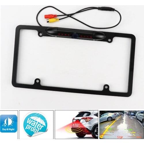 TAIHONGYU US/Canada Car Rear View Backup Camera 8 IR Night Vision US License Plate Frame CMOS Cam
