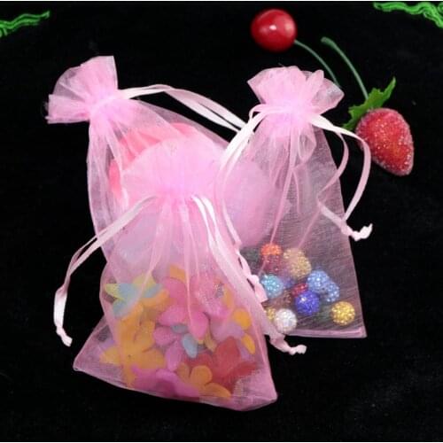 Pink Organza Bag 11x16cm,Wedding Jewelry Packaging Pouches,Nice Gift Bags 100pcs/lot