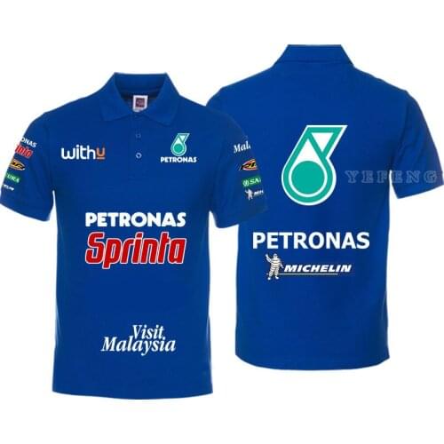 Moto Gp For Yamaha POLO Lapel Men and Women Shirt Petronas Printed Ractory Racing Team Motocross Clothing Short Sleeve T-Shirt