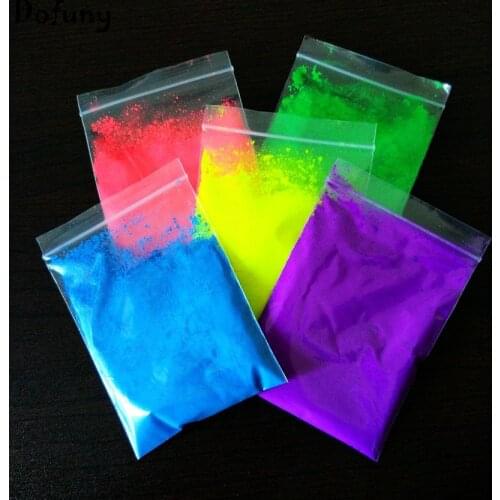 Mixed colors,10g per color Fluorescent Powder Pigment for Paint Printing Soap Neon powder Nail Art Polish