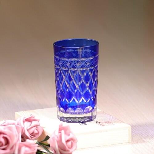 Drinking cup handmade engraved classic overlay small wine glass