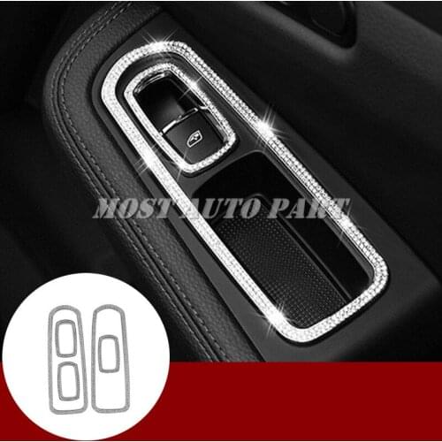 Rhinestone Style Car Door Window Lift Switch Cover For Porsche Cayenne 2011-2017 Car accesories interior Car decoration