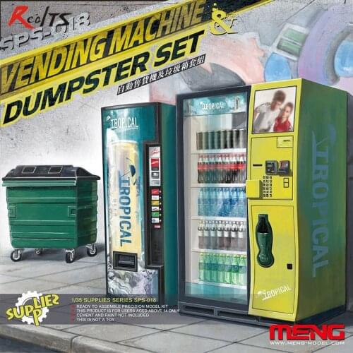 RealTS MENG MODEL 1/35 SPS-018 Vending Machine & Dustbin Set plastic model kit
