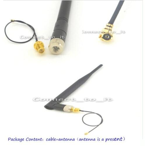 Extension Cord UFL to RP SMA Connector Pigtail Cable IPX to RP-SMA Male SMA to IPX 1.13 17cm for 2.4G 5DB WIFI Antenna