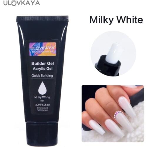 ULOVKAYA Milky White Poly Nail Extension Gel 30ml Quick Building Gel For Finger Extension Nail Builder Gel Manicure Acrylgel