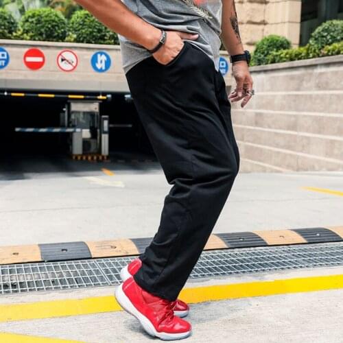 Spring Mens Pants Large Size Loose Waist Sports Pants Loose Straight Pins Two Options Plus Size Mens Clothing Men Pants