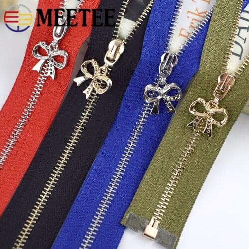 2pcs 40/50/60/70cm 3# Open-End Zippers Gold Tooth Metal Zips DIY Bags Purse Garment Decor Zip Sewing Accessories KY745