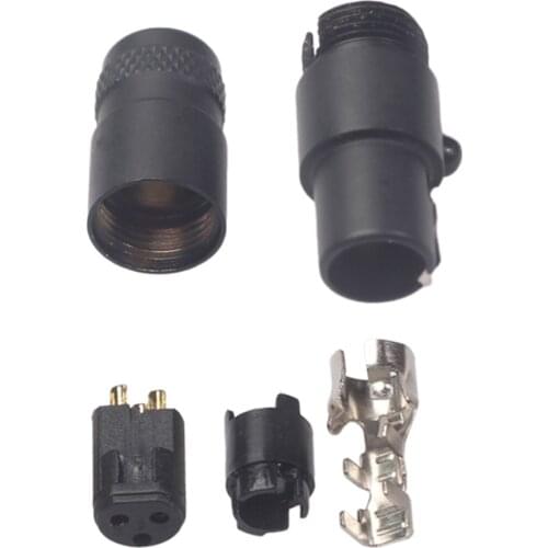 2pcs Mini XLR 3 Pin Plug Welding Audio Shielded Connector Male/Female Black