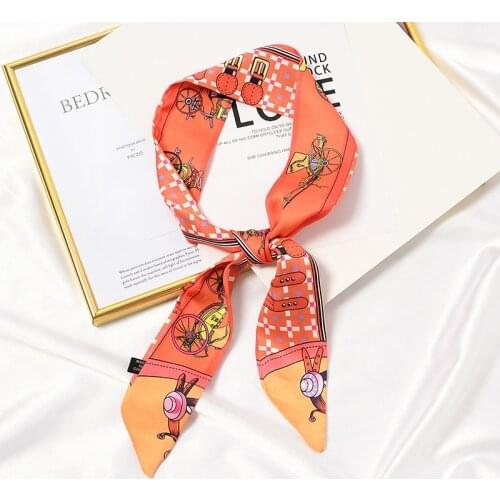 2021 Summer Ladies Scarf Fashion Carriage Print Headscarf Tied Hair Scarf