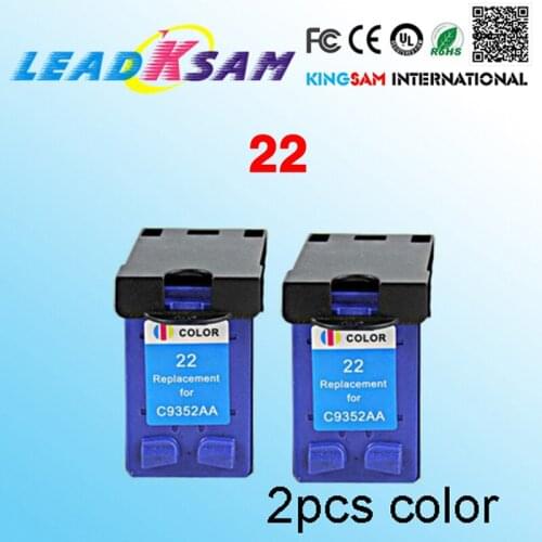 2x color ink cartridge compatible for hp22 C9352AA F4100 F370 D1360 D2360 D2460 for 22 F370 e185 F2120 Printer