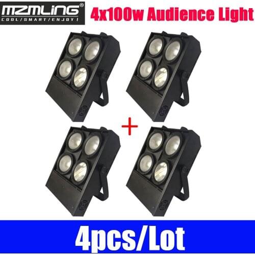 4pcs/Lot 4x100w Audience Light Warm White Led Light Led Outdoor /Flood Light DJ /Bar /Party /Show /Stage Light LED Stage Machine