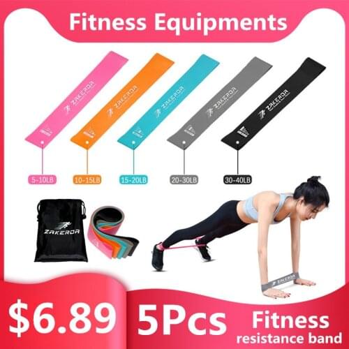 5pcs Training Fitness Gum Exercise Gym Strength Resistance Bands Pilates Sport Rubber Fitness Bands Crossfit Workout Equipment