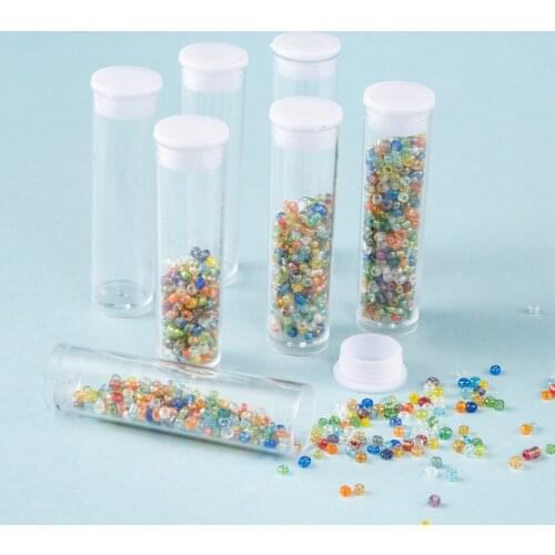 Pandahall 50pcs Plastic Bead Containers Clear Bottle for Jewelry Making Bead Storage Packaging about 55mm long 15mm wide