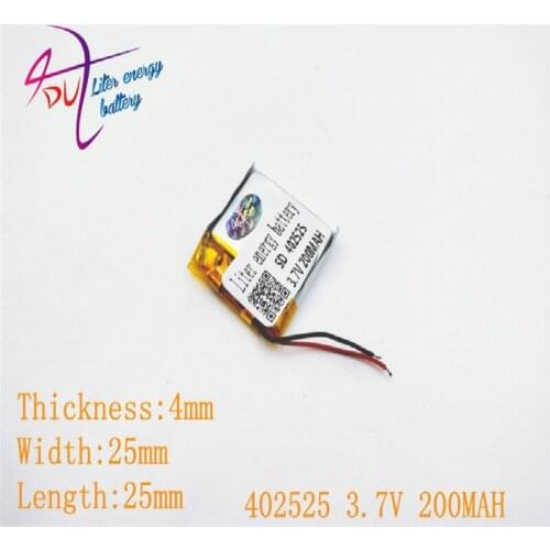 Liter energy battery lithium polymer battery 402525 3.7V 200MAH 352525 Bluetooth headset speakers steelmate small toys