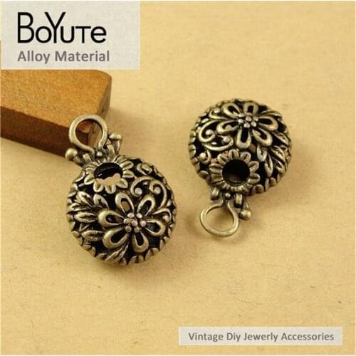 BoYuTe (20 Pieces /lot) 17*23MM Antique Bronze Plated Zinc Alloy Vintage Hollow Flower Charms for Jewelry Making