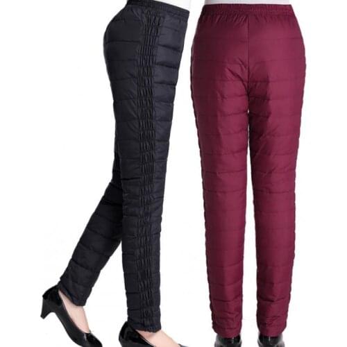High Waist Pants Women 2018 Women Casual Pants Plus Size Winter Duck Down Warm Pencil Pants Outwear Trousers