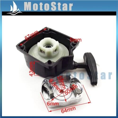 Black Recoil Pull Start Starter With Claw Pawl For Motovox Gas Scooter MVS10 43cc 49cc 2 Stroke Engine
