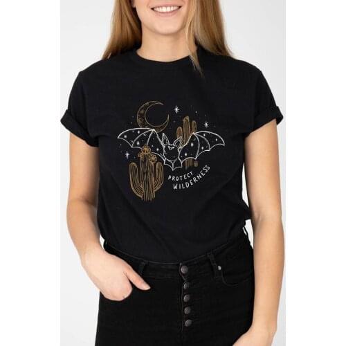 Colored PROTECT WILDERNESS Deserts and bats T-Shirt funny 100% Cotton graphic unisex hipster women casual Fashion tshirt top tee