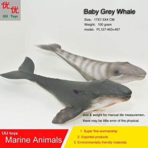 Hot toys Baby Gray Whale Simulation model Marine Animals Sea Animal kids gift educational props (Balaenoptera musculus )