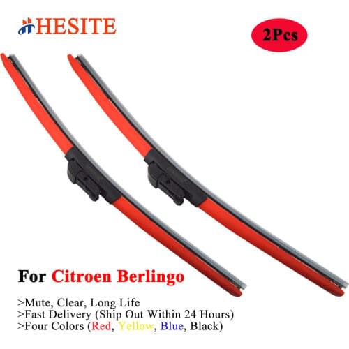 HESITE Colored Front Windshield Wipers For Citroen Berlingo 2 Din B9 M49 M59 Accessories 2001 2004 2005 2006 2012 2014 2019 2020