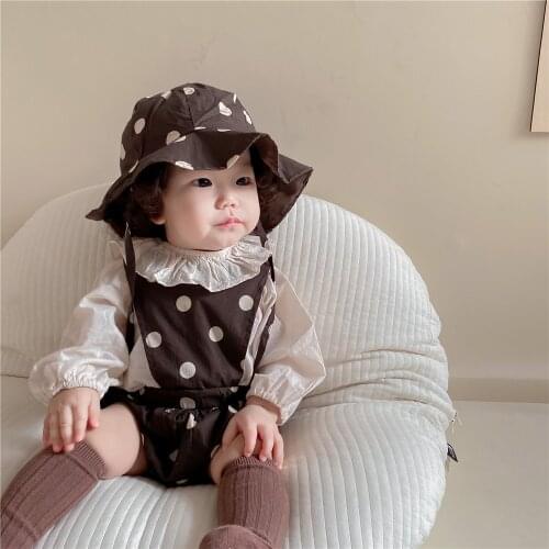 Baby Clothes Sets Newborn Girls Blouse+Jumpsuit+Hat 3Pcs Outfits Boys Clothes Toddler Infant Overalls Bodysuits Children Suits