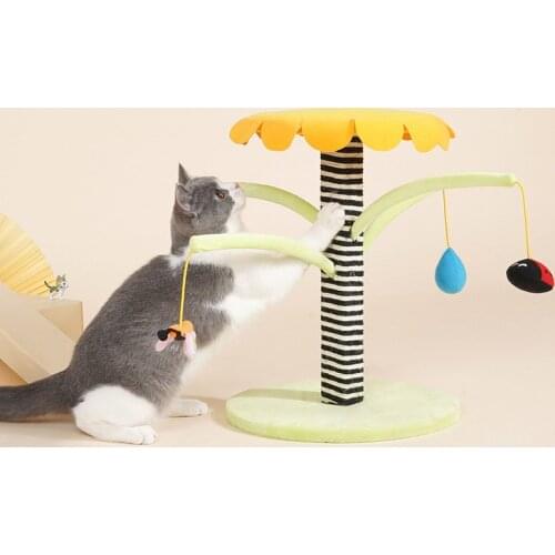 Cat interactive Tree Rack Toy Hanging Ball Climbing Frame Kitten Scratching Column Multifunctiona Cats Jumping Post