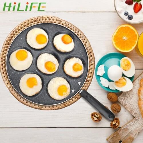 HOOMIN 4/5/7-hole Frying Pot Breakfast Maker Thickened Omelet Pan Non-stick Egg Pancake Steak Pan Cooking Egg Ham Pans Creative