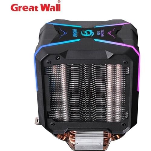 Great Wall 4 HeatPipes Radiator CPU Air Cooler 4 Pin Cooling PWM fan 90mm 5V 3Pin RGB for LGA 115x/AM4 AURA SYNC CPU Cooling